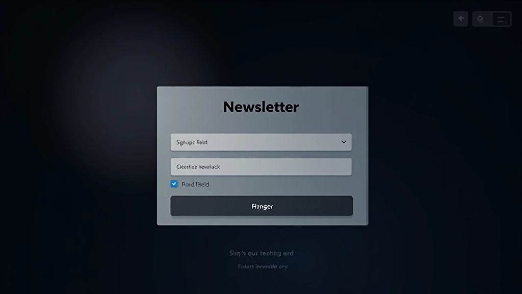 User interface showing newsletter signup with focus states, hover effects, and success messaging for better user experience